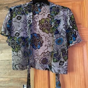 Sheer floral wrap